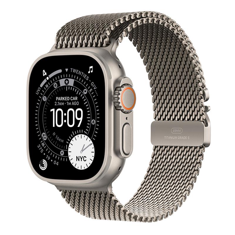 Apple Watch Ultra 3 GPS + Cellular 49mm Prírodný titán s prírodným titánovým milánským ťahom - L 