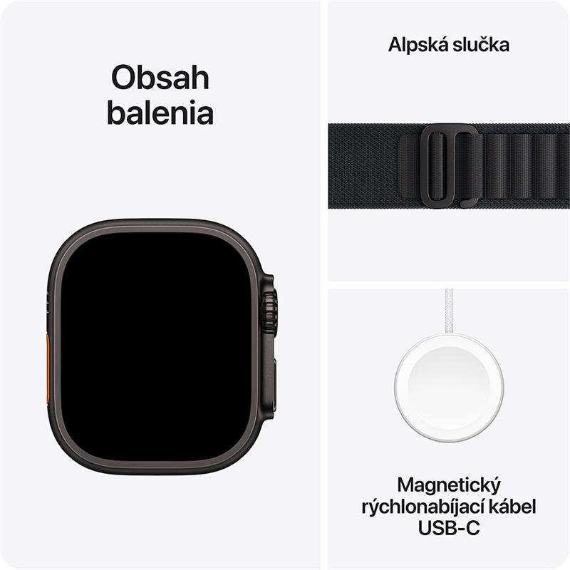Apple Watch Ultra 3 GPS + Cellular 49mm Čierny titán s čiernym alpským ťahom - L 