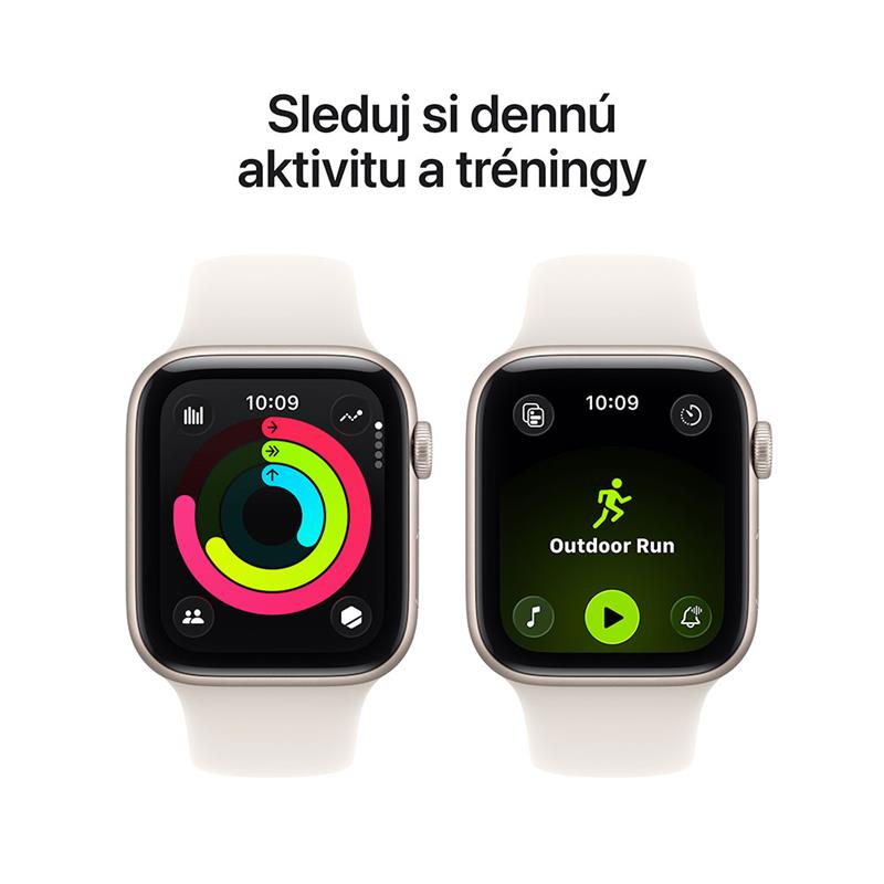 Apple Watch SE 3 GPS 44mm Hviezdny biely hliník s hviezdnym bielym športovým remienkom - S/M 