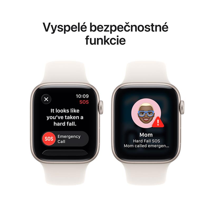 Apple Watch SE 3 GPS 44mm Hviezdny biely hliník s hviezdnym bielym športovým remienkom - S/M 