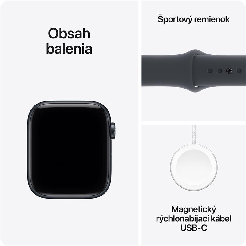 Apple Watch SE 3 GPS + Cellular 44mm Polnočný hliník s polnočným športovým remienkom - M/L 