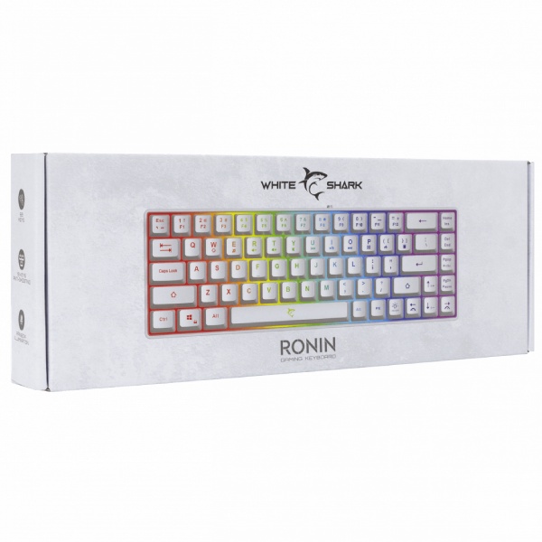 White Shark Gaming keyboard RONIN, US, white 