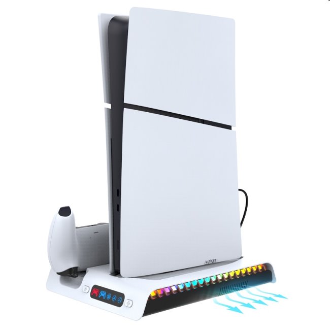 iPega PlayStation 5 Slim, Dualsense, Pulse 3D RGB dock w/ cooling, white 