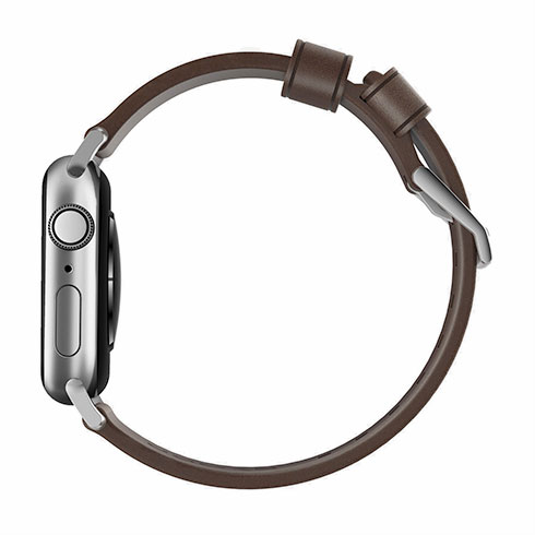 Nomad kožený remienok pre Apple Watch 38/40/41 mm - Modern Brown/Silver Hardware 