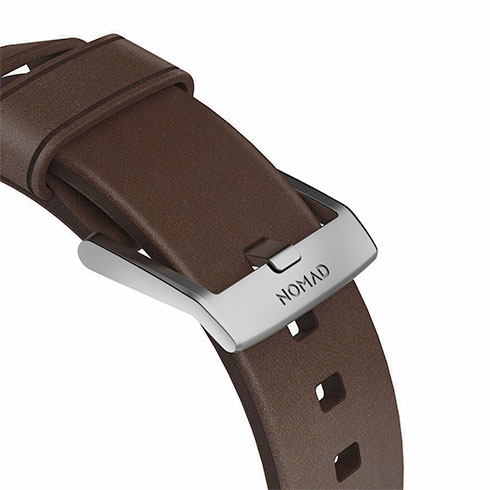 Nomad kožený remienok pre Apple Watch 38/40/41 mm - Modern Brown/Silver Hardware 