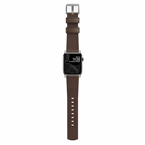 Nomad kožený remienok pre Apple Watch 38/40/41 mm - Modern Brown/Silver Hardware 