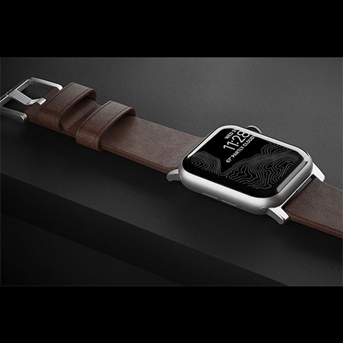 Nomad kožený remienok pre Apple Watch 38/40/41 mm - Modern Brown/Silver Hardware 