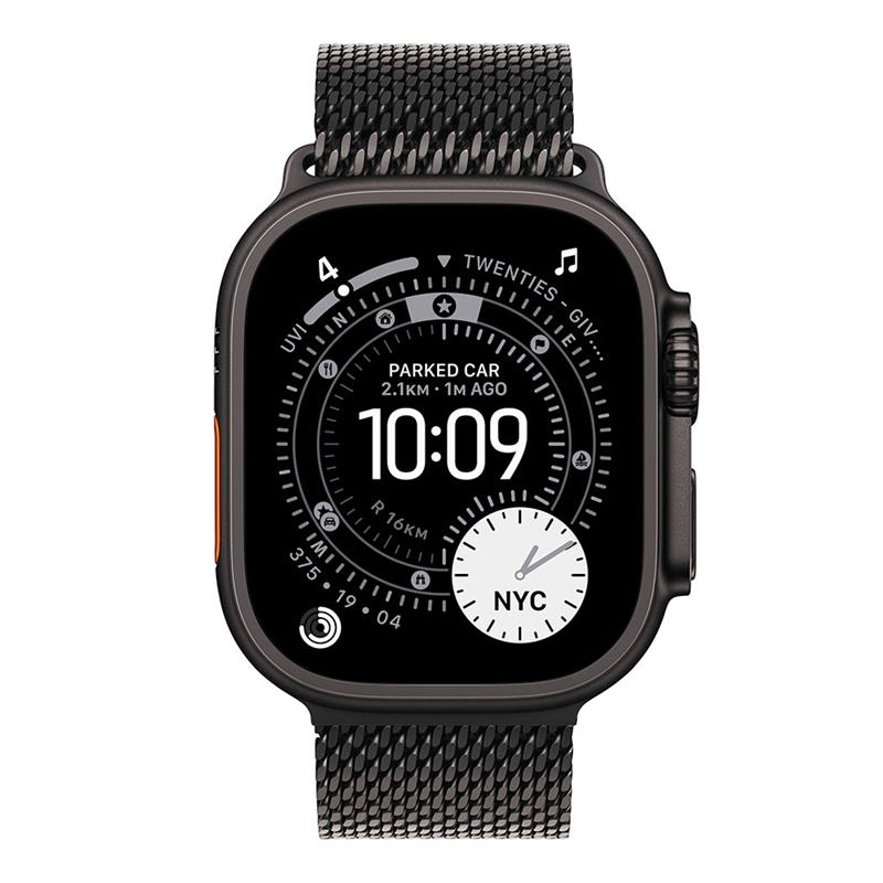 Apple Watch Ultra 3 GPS + Cellular 49mm Čierny titán s čiernym titánovým milánskym ťahom - Medium *Rozbalený* 