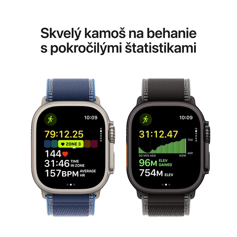 Apple Watch Ultra 3 GPS + Cellular 49mm Čierny titán s čiernym titánovým milánskym ťahom - Medium *Rozbalený* 
