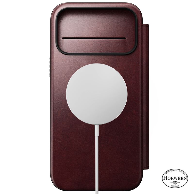 Nomad puzdro Modern Leather Folio Magsafe Horween pre iPhone 17 Pro Max - Burgundy Chromexcel 