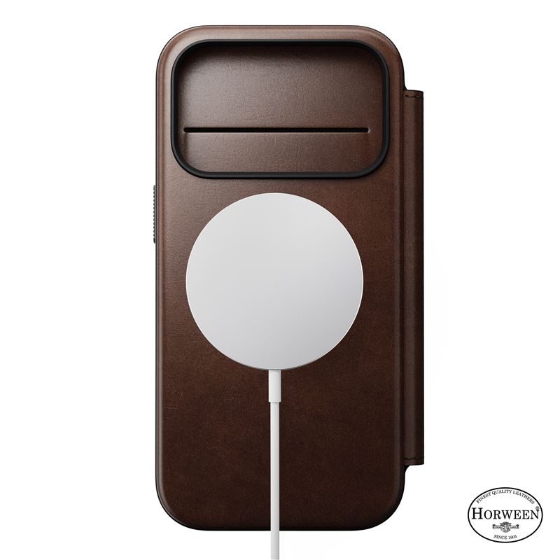 Nomad puzdro Modern Leather Folio Magsafe Horween pre iPhone 17 Pro - Rustic Brown 