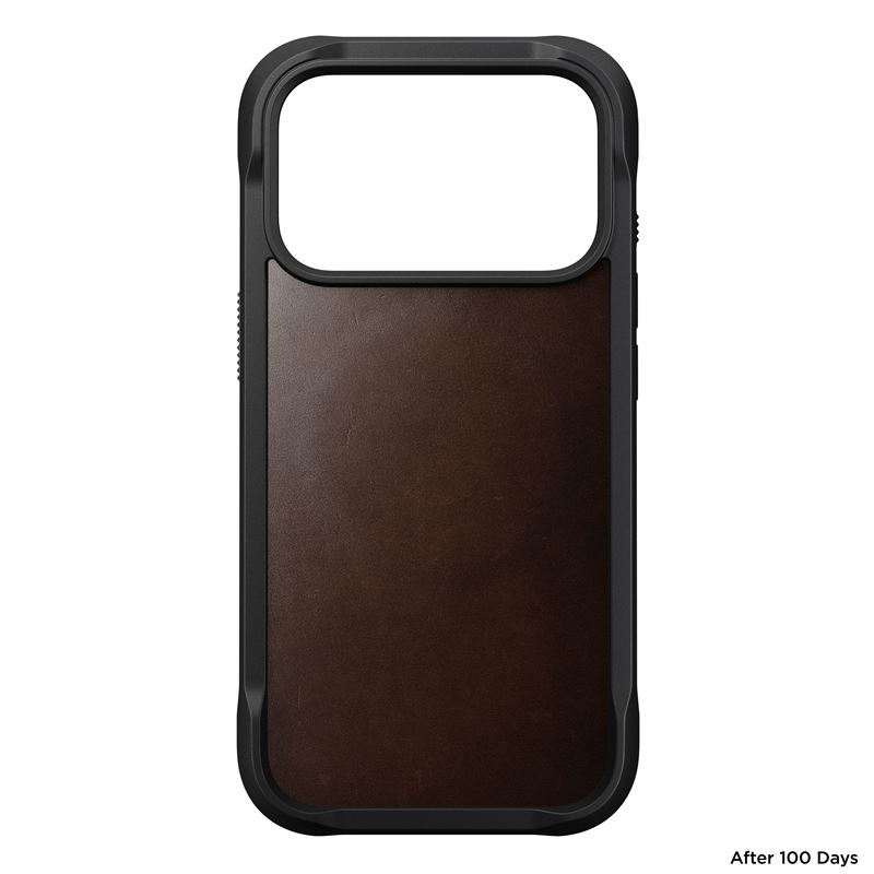 Nomad kryt Rugged Leather Case Magsafe Horween pre iPhone 17 Pro - Rustic Brown 
