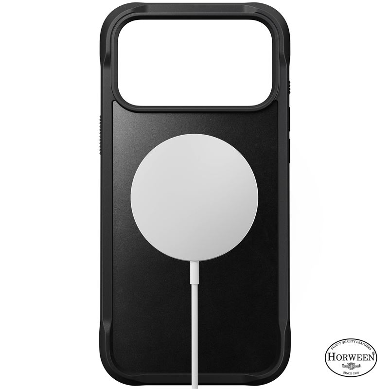 Nomad kryt Rugged Leather Case Magsafe Horween pre iPhone 17 Pro Max - Black 