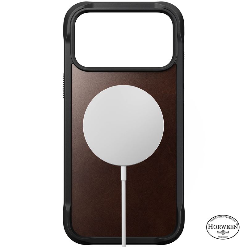 Nomad kryt Rugged Leather Case Magsafe Horween pre iPhone 17 Pro Max - Rustic Brown 
