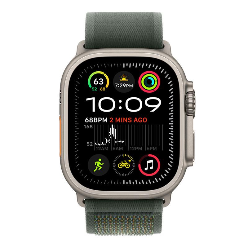 Apple Watch 49mm Green Trail Loop - M/L - Natural Titanium Finish *Rozbalený* 