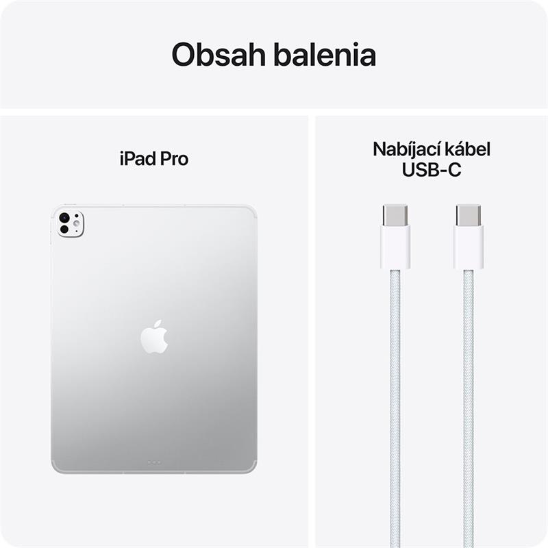 iPad Pro 13" Wi-Fi + Cellular 512GB štandardné sklo - Strieborný (2025) 