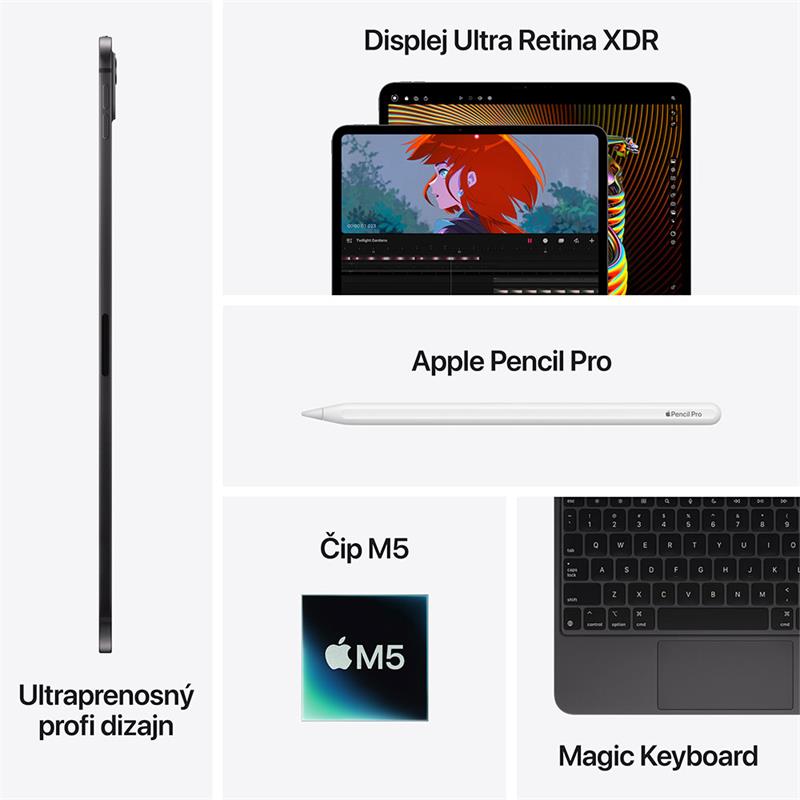 iPad Pro 11" Wi-Fi + Cellular 512GB štandardné sklo - Strieborný (2025) 