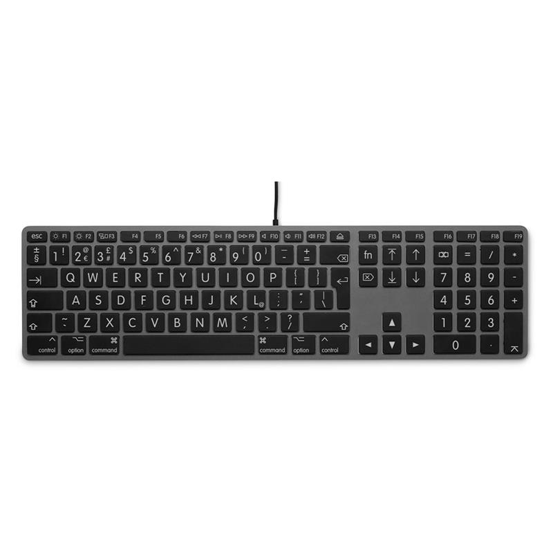 LMP klávesnica Large Font Wired USB Keyboard pre Mac 110 keys EN layout - Space Gray 