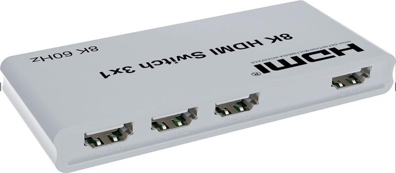 PremiumCord HDMI switch 3:1 s dialkovým ovládačom, 8K@60Hz, 4K@144Hz 