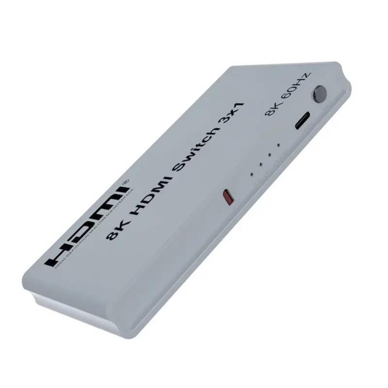 PremiumCord HDMI switch 3:1 s dialkovým ovládačom, 8K@60Hz, 4K@144Hz 