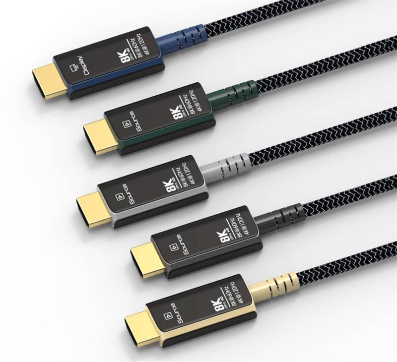 PremiumCord Ultra High Speed HDMI 2.1 optický fiber kabel 8K@60Hz, pozlátený 15m 