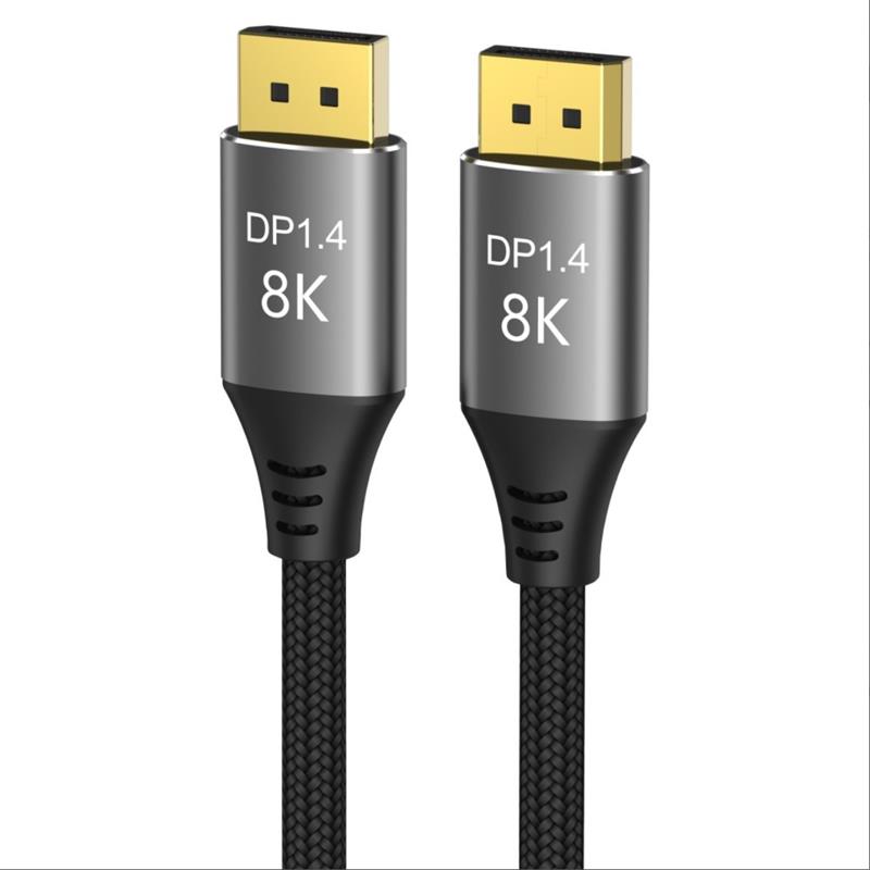 PremiumCord DisplayPort 1.4 8K prípojný kábel, kovové a pozlátené konektory, 2m 