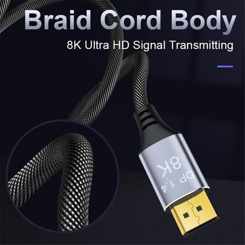 PremiumCord DisplayPort 1.4 8K prípojný kábel, kovové a pozlátené konektory, 2m 