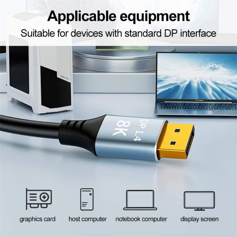 PremiumCord DisplayPort 1.4 8K prípojný kábel, kovové a pozlátené konektory, 2m 