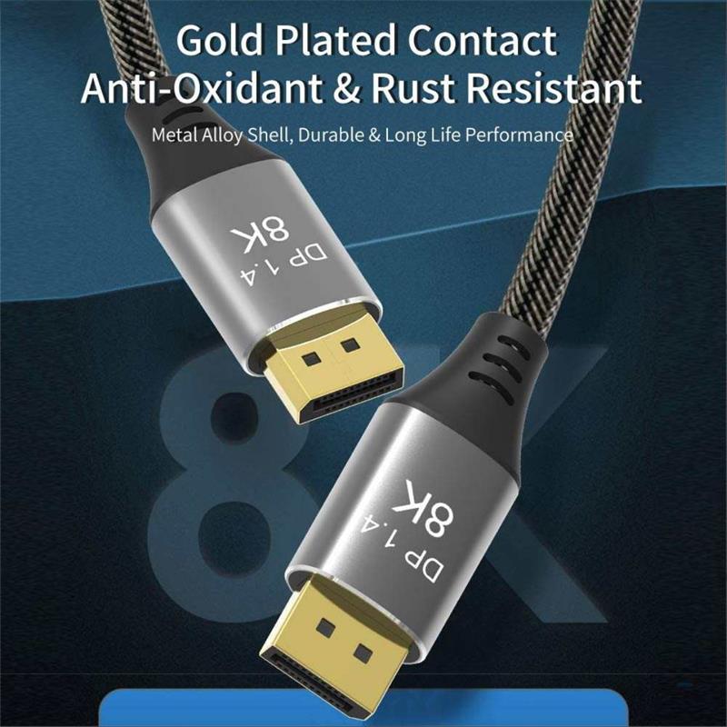 PremiumCord DisplayPort 1.4 8K prípojný kábel, kovové a pozlátené konektory, 3m 