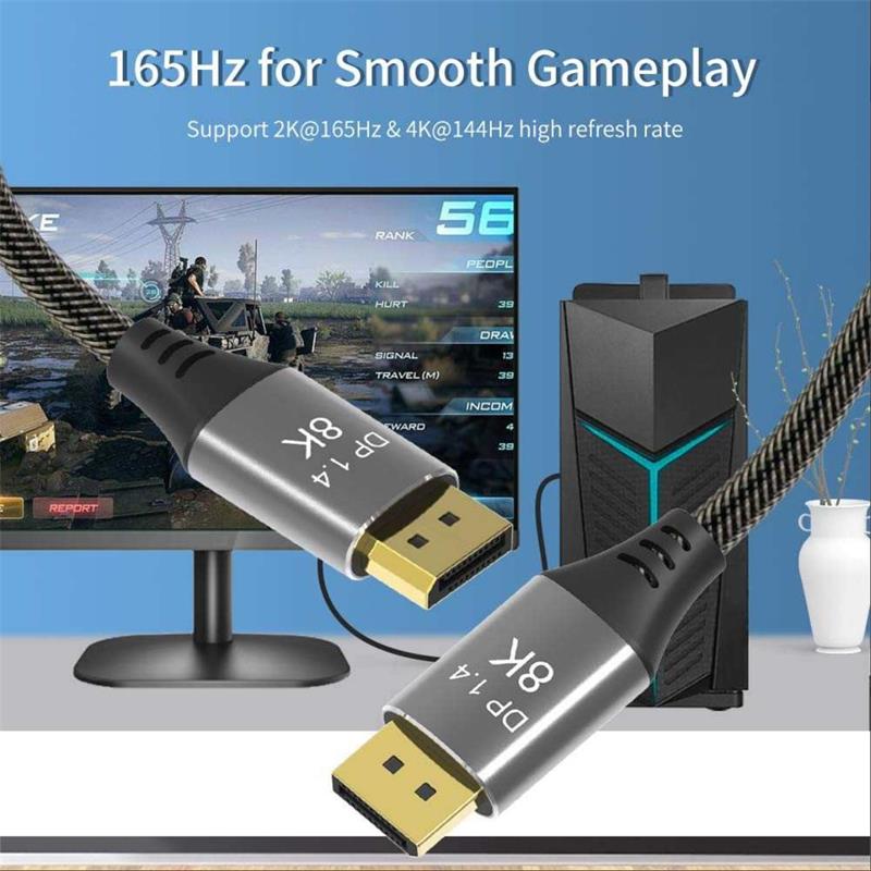 PremiumCord DisplayPort 1.4 8K prípojný kábel, kovové a pozlátené konektory, 3m 