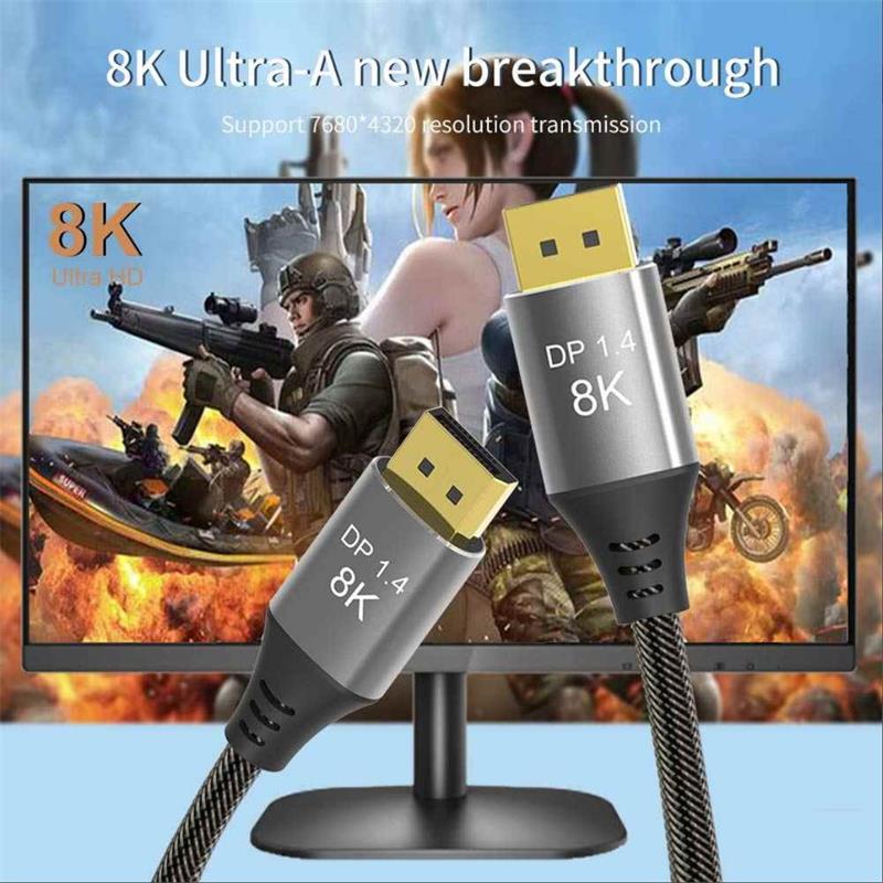 PremiumCord DisplayPort 1.4 8K prípojný kábel, kovové a pozlátené konektory, 3m 