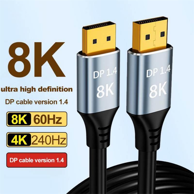 PremiumCord DisplayPort 1.4 8K prípojný kábel, kovové a pozlátené konektory, 3m 