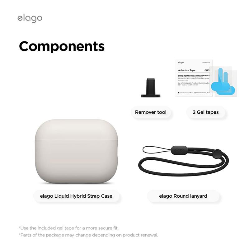 Elago Airpods Pro 3 Liquid Hybrid Strap Case - Stone 