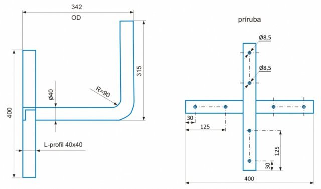 CSAT   KK330, krížová konzola  34cm od steny 