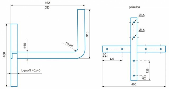 CSAT   KK450, krížová konzola  46cm od steny 