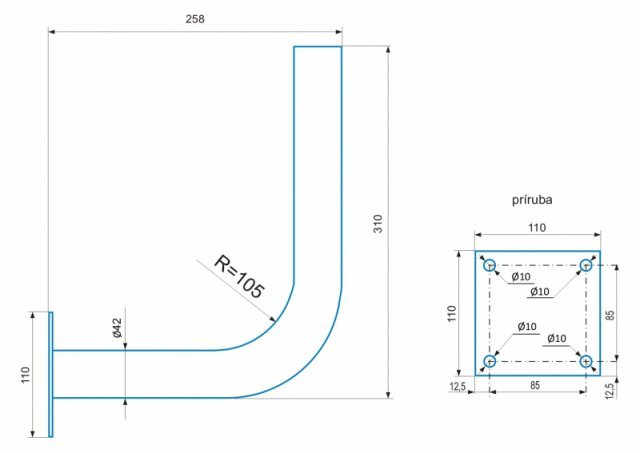 CSAT   KS1  konzola na stenu, trubku, stožiar - 25cm od steny