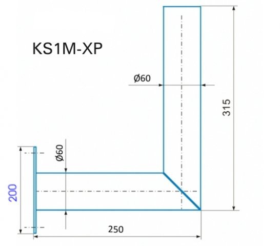 CSAT   KS1M-XP  konzola masívna (zvýšená tuhosť) na stenu - 25cm od steny 