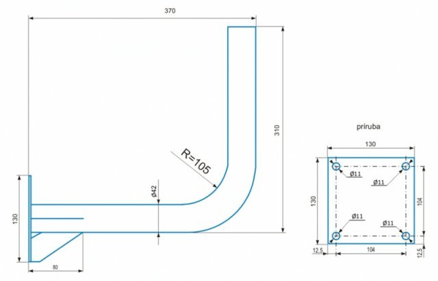 CSAT   KS3M  konzola na stenu, trubku, stožiar - 37cm od steny 