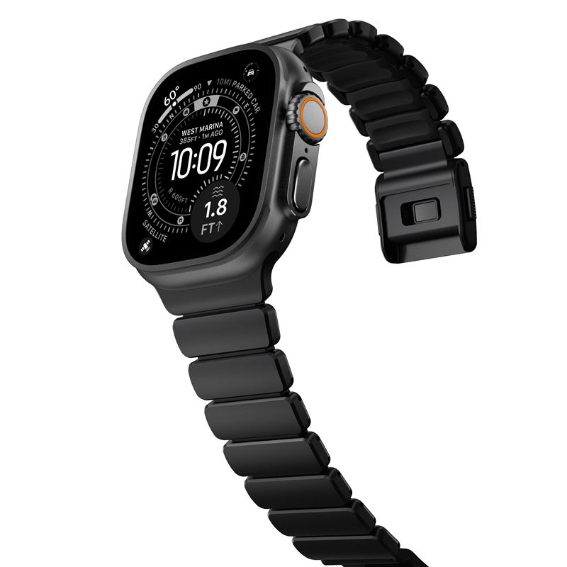 Nomad remienok Stratos pre Apple Watch 44-49mm - Black/Black Hardware 