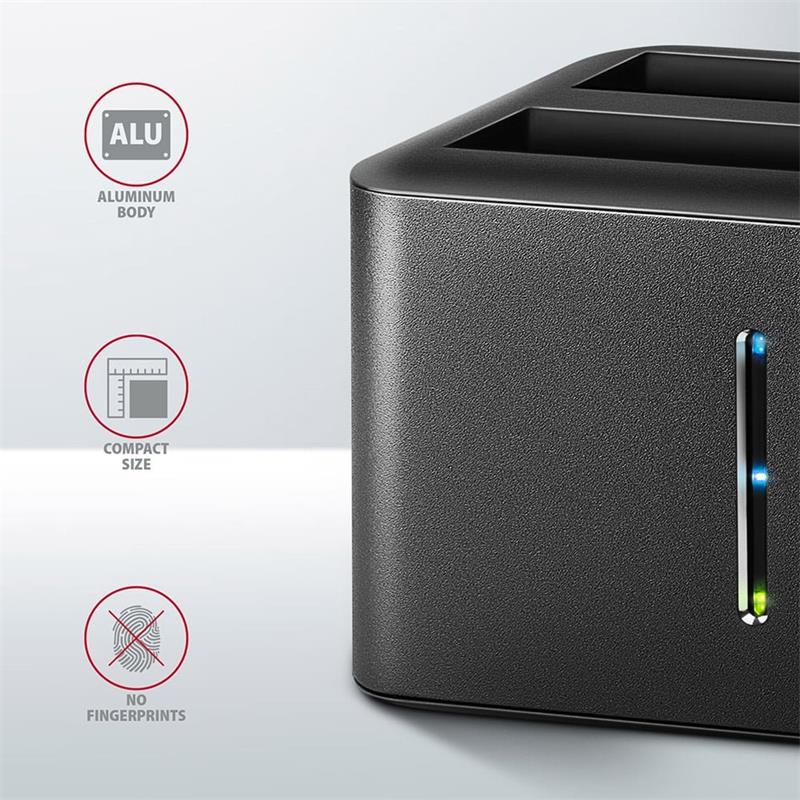 AXAGON ADSA-D25, USB 3.2 Gen 1 - 2x SATA 6G 2,5" SSD/HDD CLONE MINI dokovacia stanica 