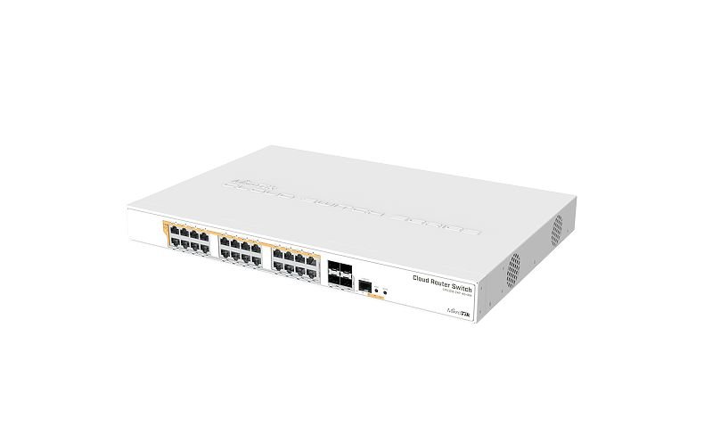 MIKROTIK RouterBOARD Cloud Router Switch CRS328-24P-4S+RM + L5 (800MHz; 512MB RAM; 24x GLAN POE; 4x SFP+) rack 