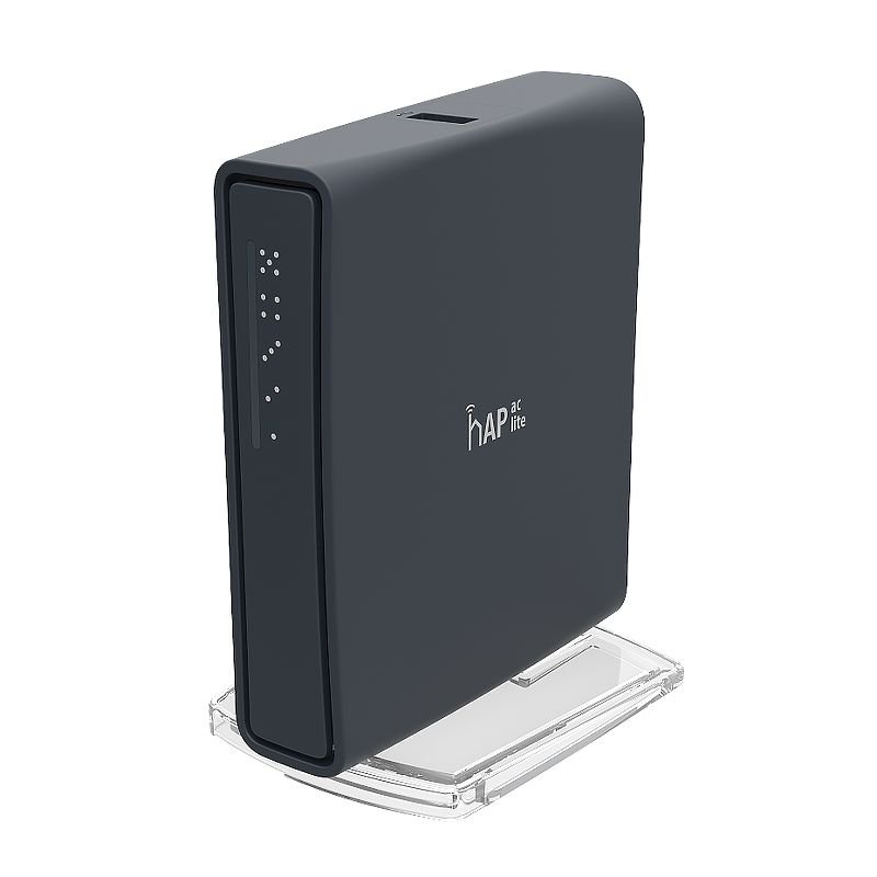 MIKROTIK RouterBOARD hAP AC lite tower + L4 (650MHz, 64MB RAM, 5xLAN switch, 1x 2,4+5GHz, plastic case, zdroj) 