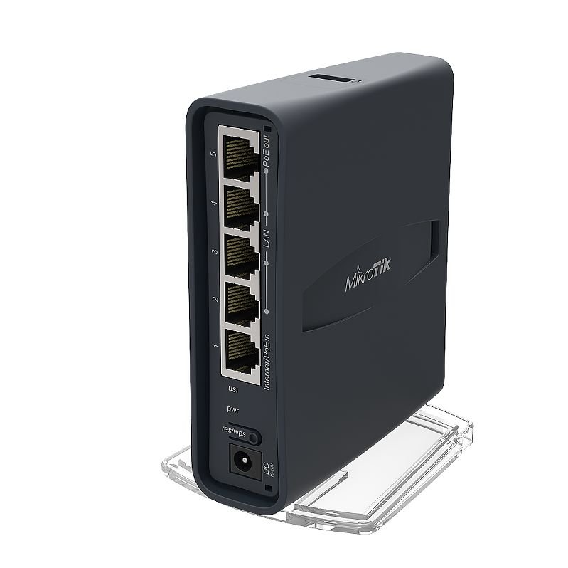 MIKROTIK RouterBOARD hAP AC lite tower + L4 (650MHz, 64MB RAM, 5xLAN switch, 1x 2,4+5GHz, plastic case, zdroj) 