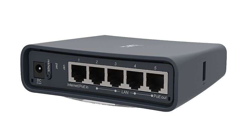 MIKROTIK RouterBOARD hAP AC lite tower + L4 (650MHz, 64MB RAM, 5xLAN switch, 1x 2,4+5GHz, plastic case, zdroj) 