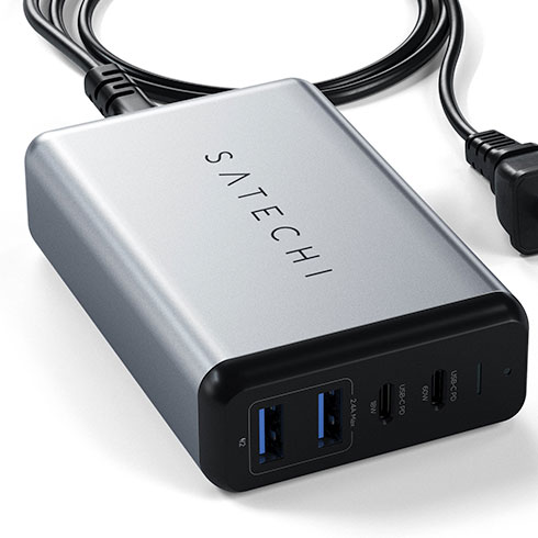 Satechi USB-C 75W Dual Power Delivery Travel Charger - Space Gray