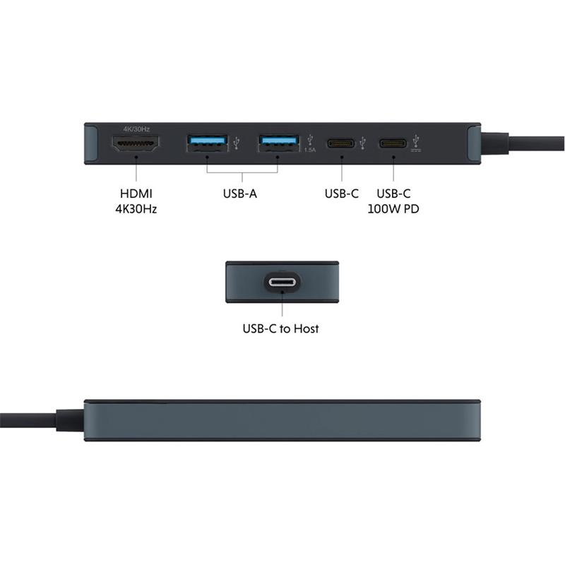 Hyper HyperDrive Flex 5 Port USB-C Hub - Black 