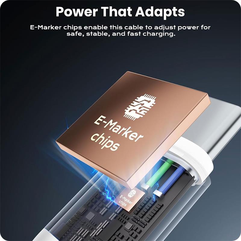 iOttie kábel 100W Retractable USB-C Cable 2 Pack - White 