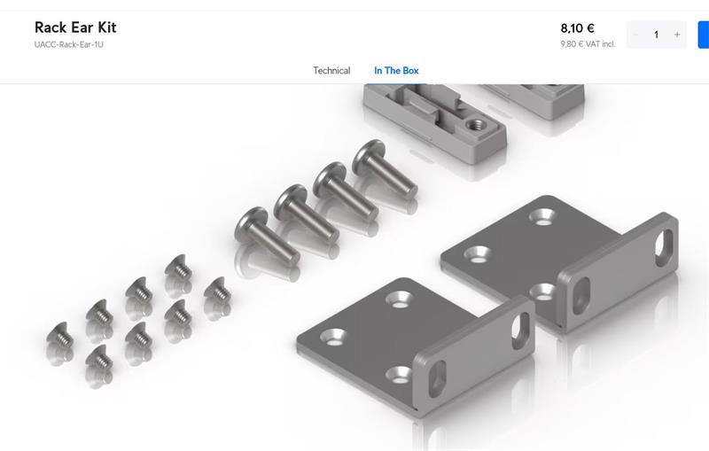 Ubiquiti UniFi Rack Ear Kit  - náhradní montážní uši pro switche/routery 