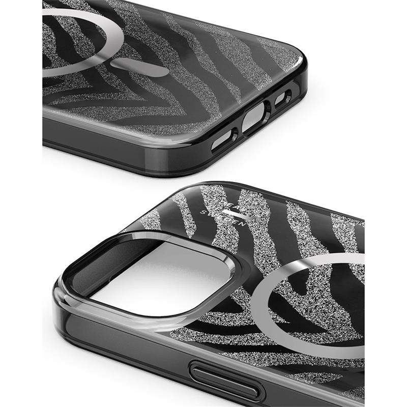 iDeal Fashion Clear Case MagSafe iPhone 13/14/15/16e/17e Zebra Mystique 