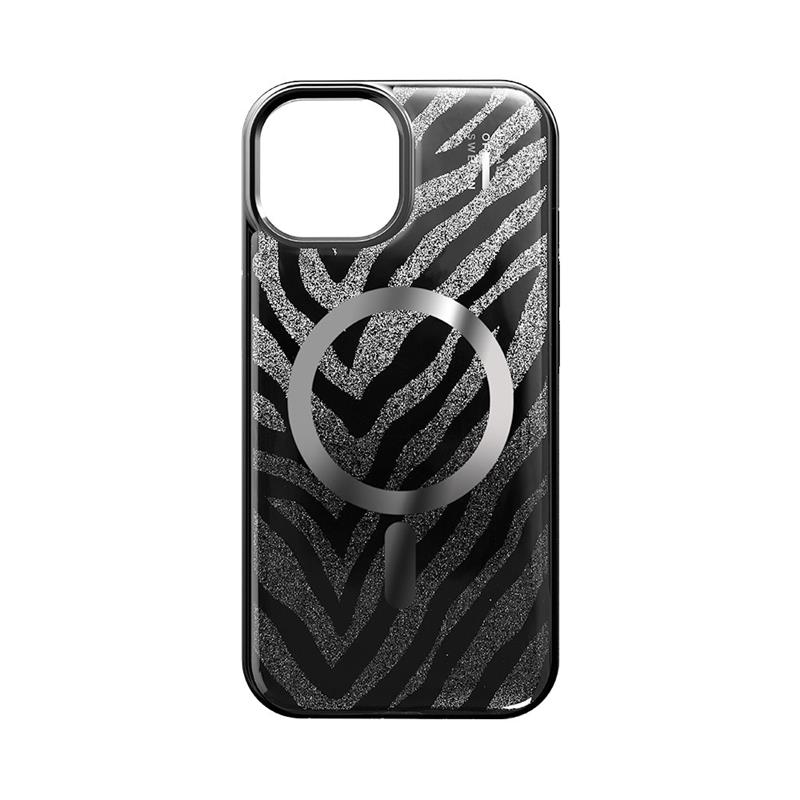 iDeal Fashion Clear Case MagSafe iPhone 13/14/15/16e/17e Zebra Mystique 
